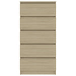 Drawer Sideboard Sonoma Oak 60x35x121 cm Chipboard