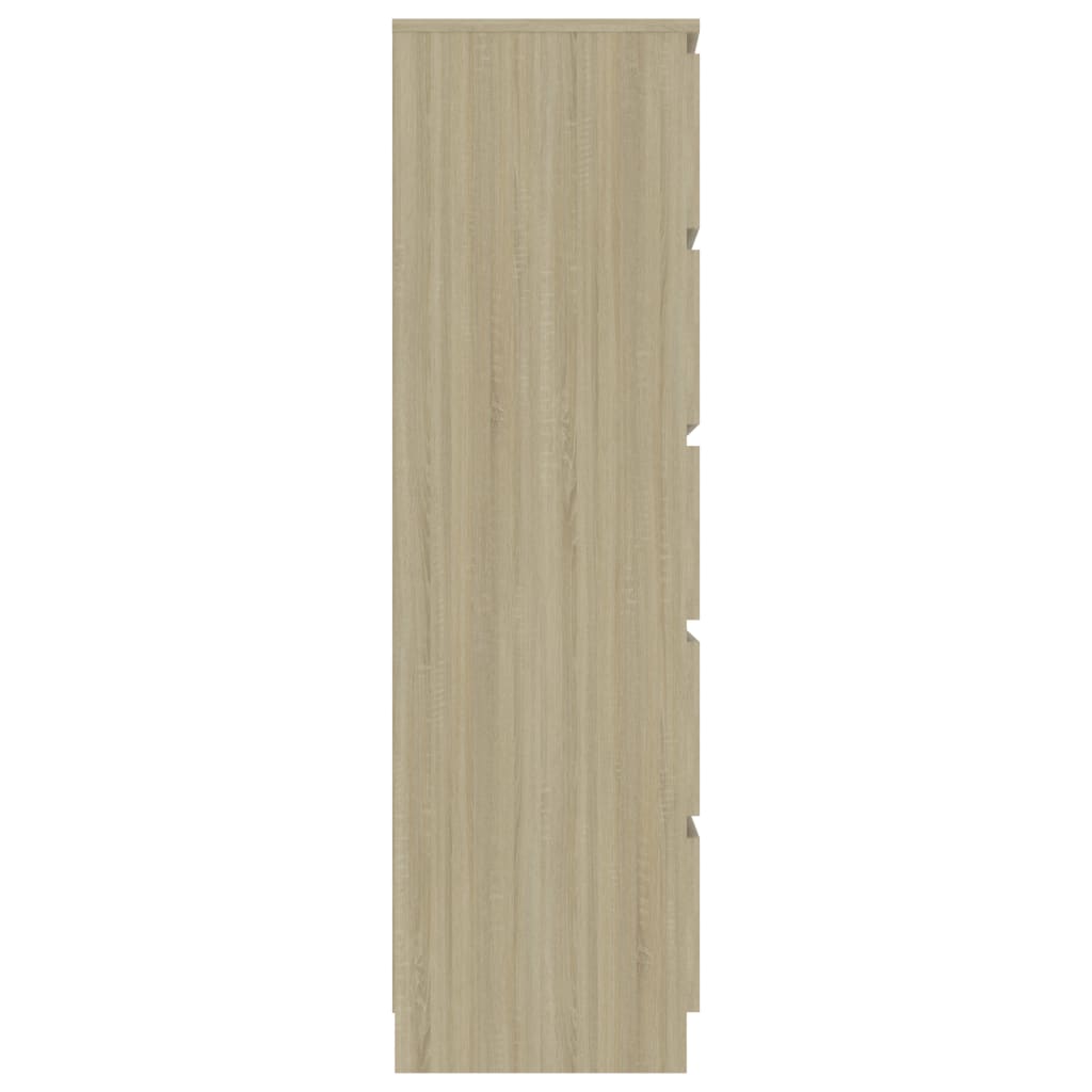Drawer Sideboard Sonoma Oak 60x35x121 cm Chipboard