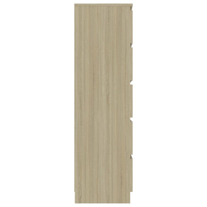 Drawer Sideboard Sonoma Oak 60x35x121 cm Chipboard