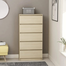 Drawer Sideboard Sonoma Oak 60x35x121 cm Chipboard