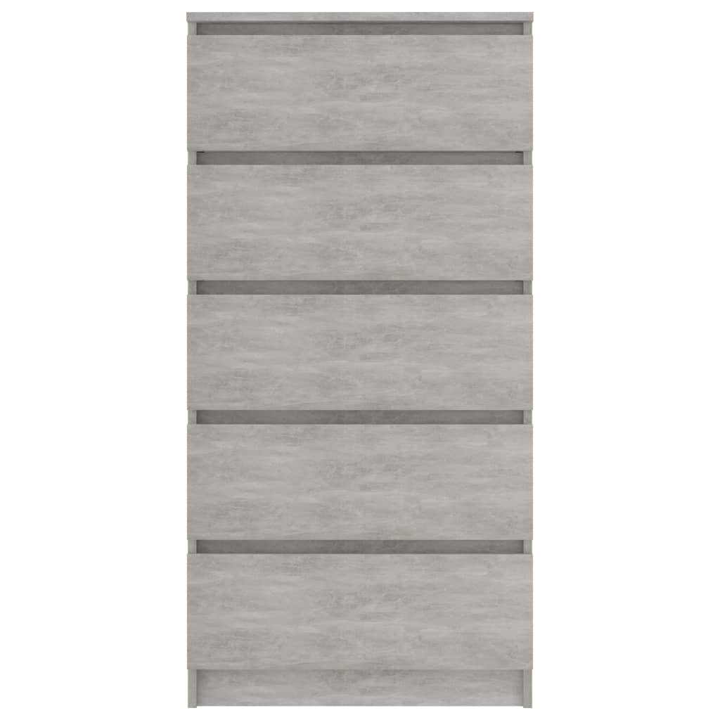 Drawer Sideboard Concrete Grey 60x35x121 cm Chipboard