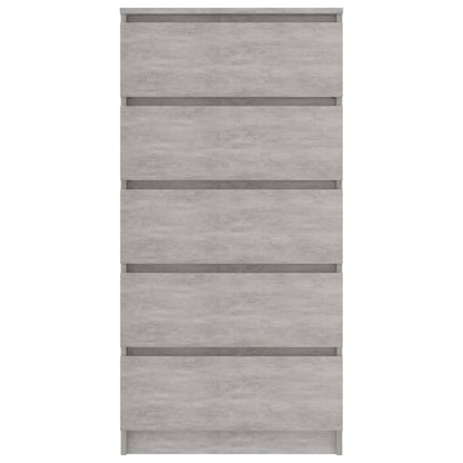 Drawer Sideboard Concrete Grey 60x35x121 cm Chipboard
