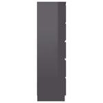 Drawer Sideboard High Gloss Grey 60x35x121 cm Chipboard