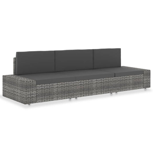 Modern Sectional Sofa 3 Seater Poly Garden Gathering Patio Relax 