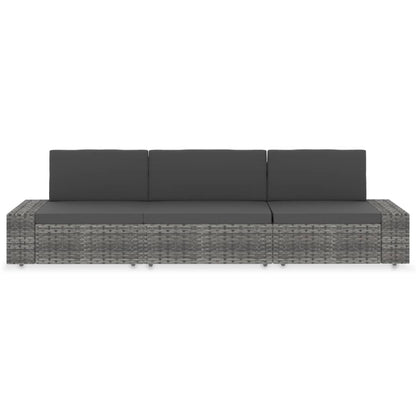 Modern Sectional Sofa 3 Seater Poly Garden Gathering Patio Relax 