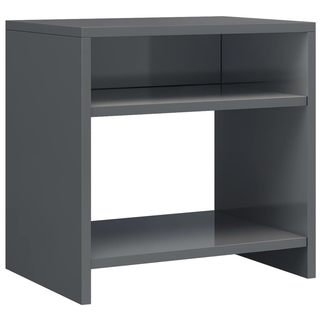 Bedside Cabinet High Gloss Grey 40x30x40 cm Chipboard