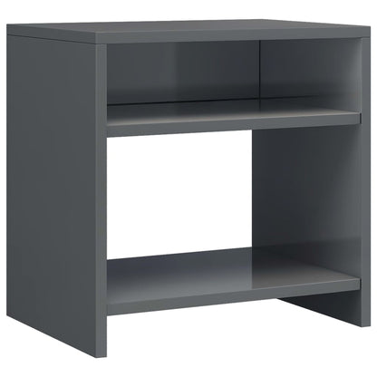 Bedside Cabinet High Gloss Grey 40x30x40 cm Chipboard