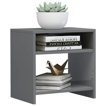 Bedside Cabinet High Gloss Grey 40x30x40 cm Chipboard
