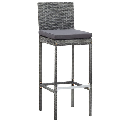 9 Piece Outdoor Bar Set Poly Rattan and Acacia Wood Grey