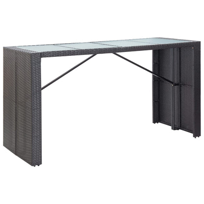 9 Piece Outdoor Bar Set Poly Rattan Black