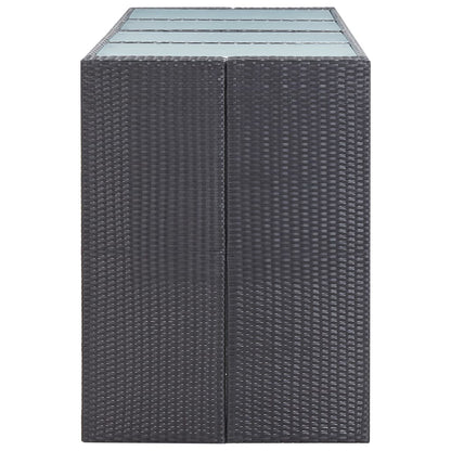 9 Piece Outdoor Bar Set Poly Rattan Black