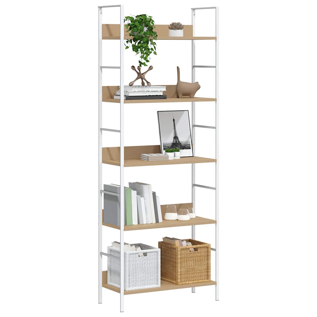 5-Shelf Bookshelf Oak 60cm Engineered Wood | HomeAndLiving