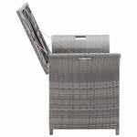 Outdoor Storage Bench Grey Poly Rattan 138cm | HomeAndLiving
