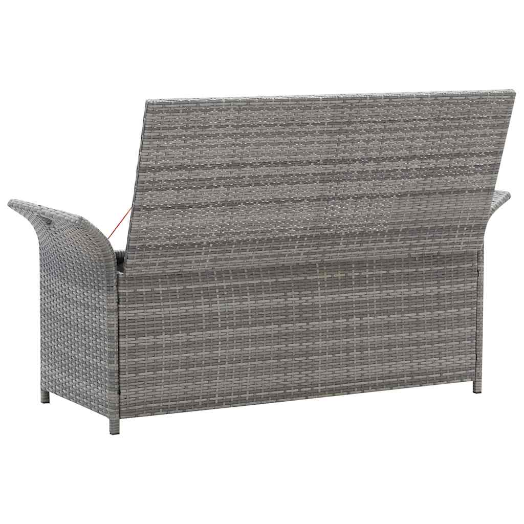 Outdoor Storage Bench Grey Poly Rattan 138cm | HomeAndLiving