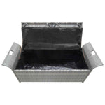 Outdoor Storage Bench Grey Poly Rattan 138cm | HomeAndLiving