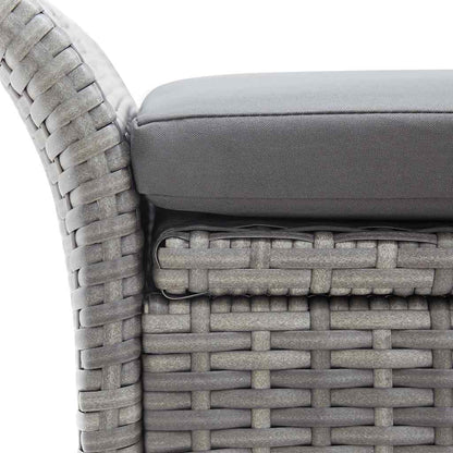 Outdoor Storage Bench Grey Poly Rattan 138cm | HomeAndLiving