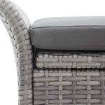 Outdoor Storage Bench Grey Poly Rattan 138cm | HomeAndLiving