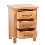 Solid Oak Wood Nightstands 2 Piece 3 Drawer Bedside Storage Cabinets Set