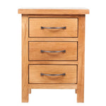 Solid Oak Wood Nightstands 2 Piece 3 Drawer Bedside Storage Cabinets Set