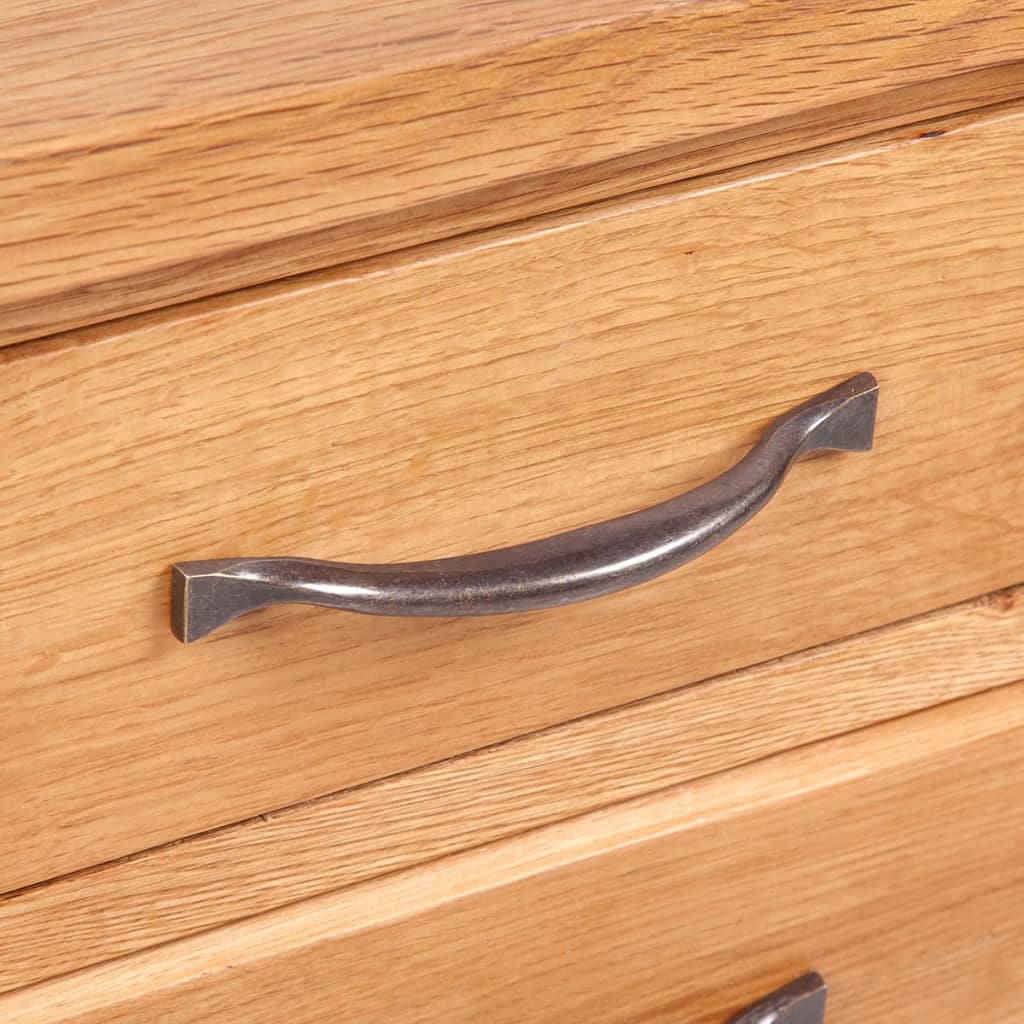 Solid Oak Wood Nightstands 2 Piece 3 Drawer Bedside Storage Cabinets Set