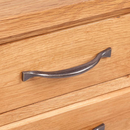 Solid Oak Wood Nightstands 2 Piece 3 Drawer Bedside Storage Cabinets Set