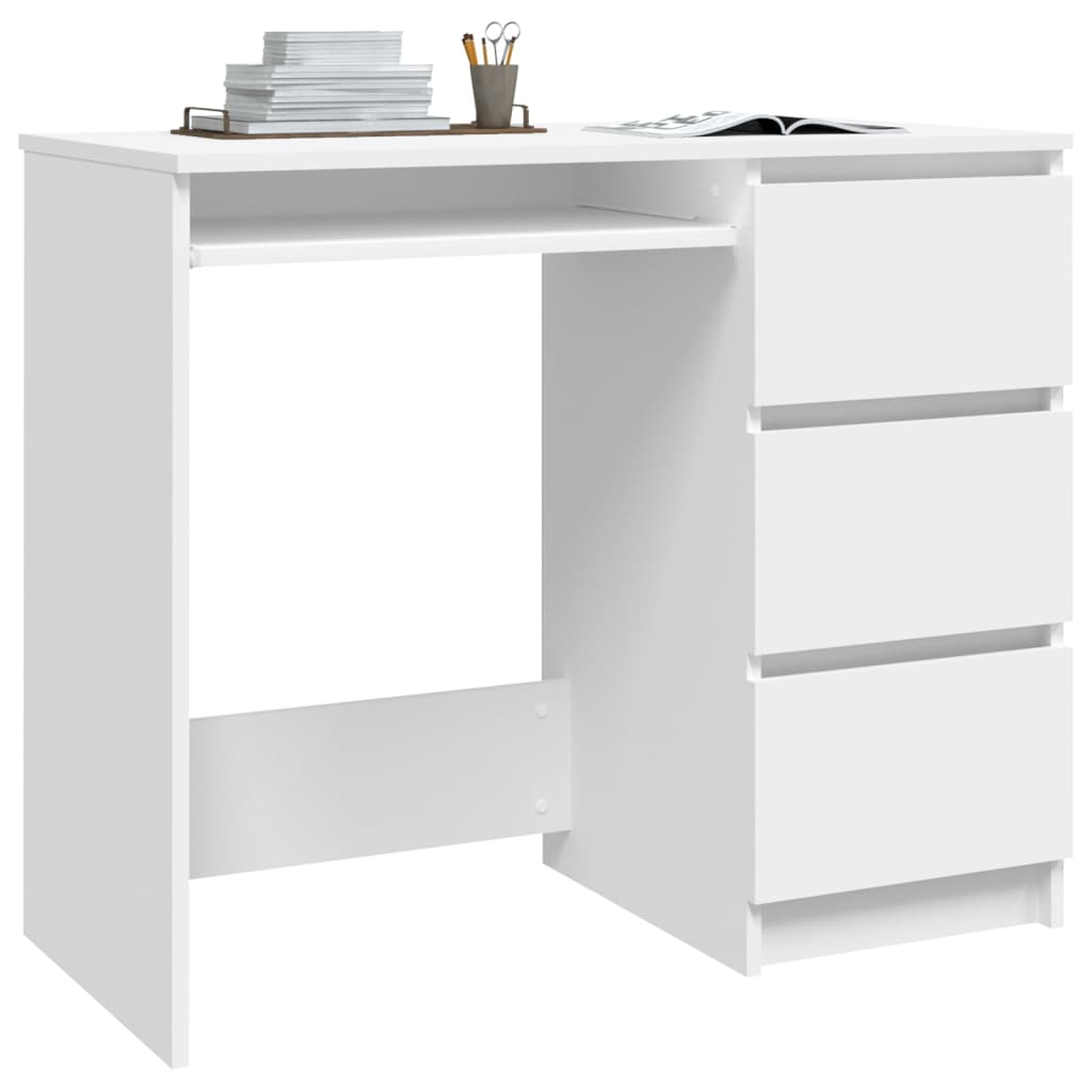 Desk White Engineered Wood