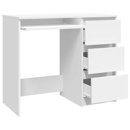 Desk White Engineered Wood