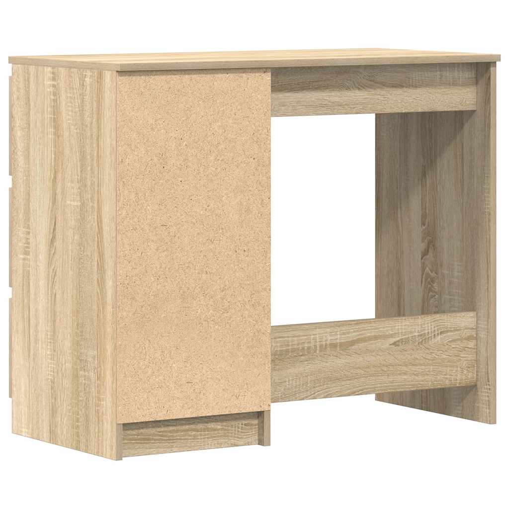 Sonoma Oak Desk 3 Drawers 90cm Home Office | HomeAndLiving
