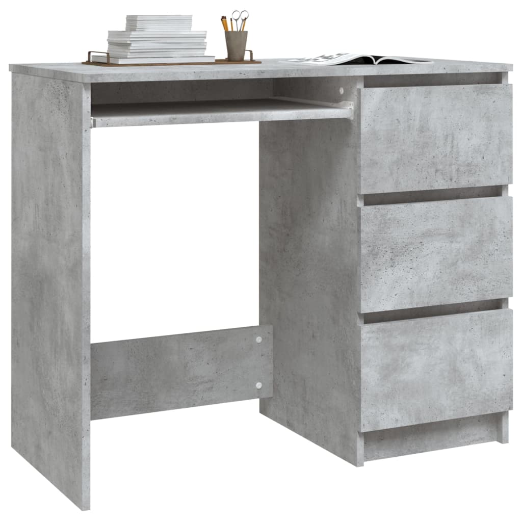 Desk Concrete Grey 90x45x76 cm Chipboard