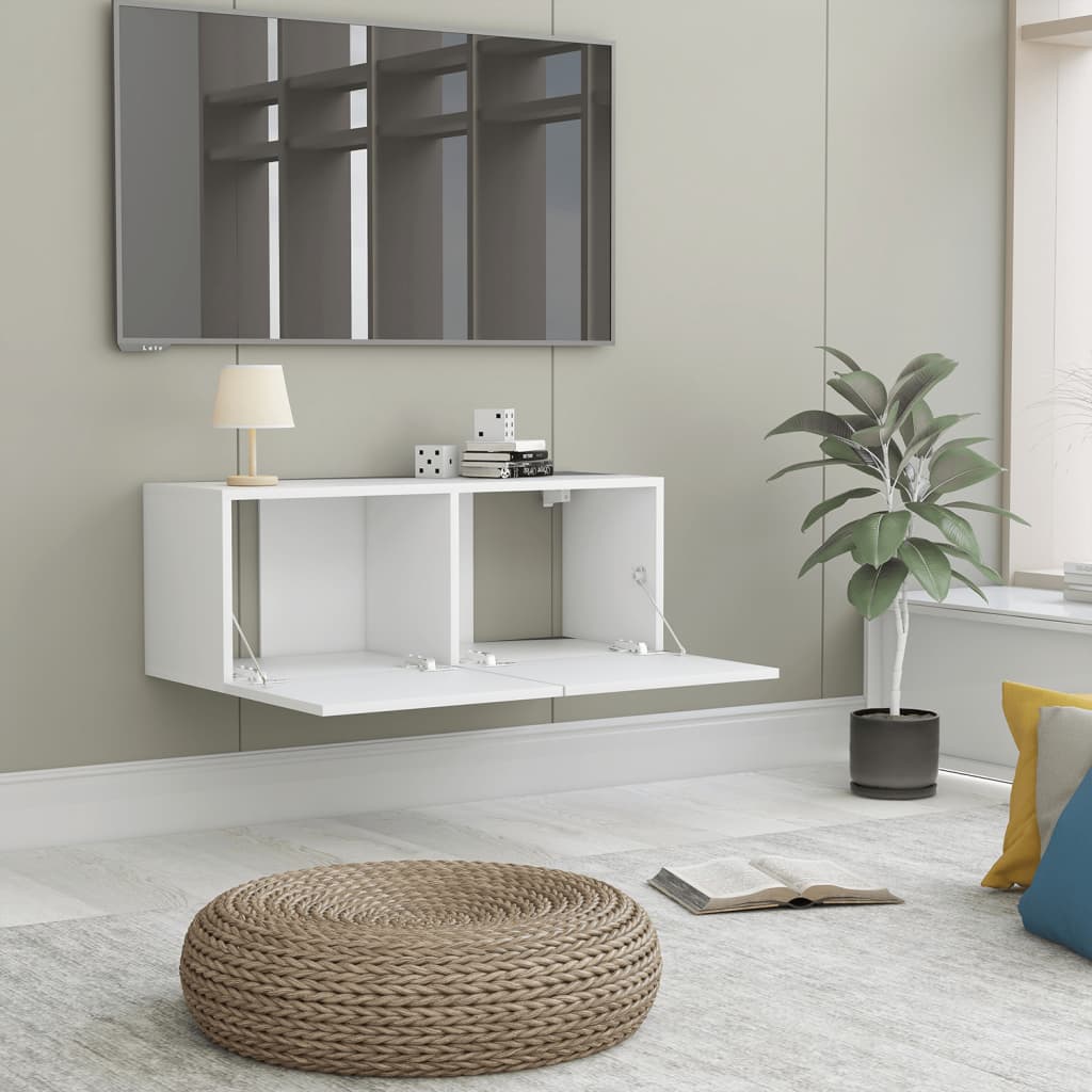TV Cabinet White 80x30x30 cm Chipboard