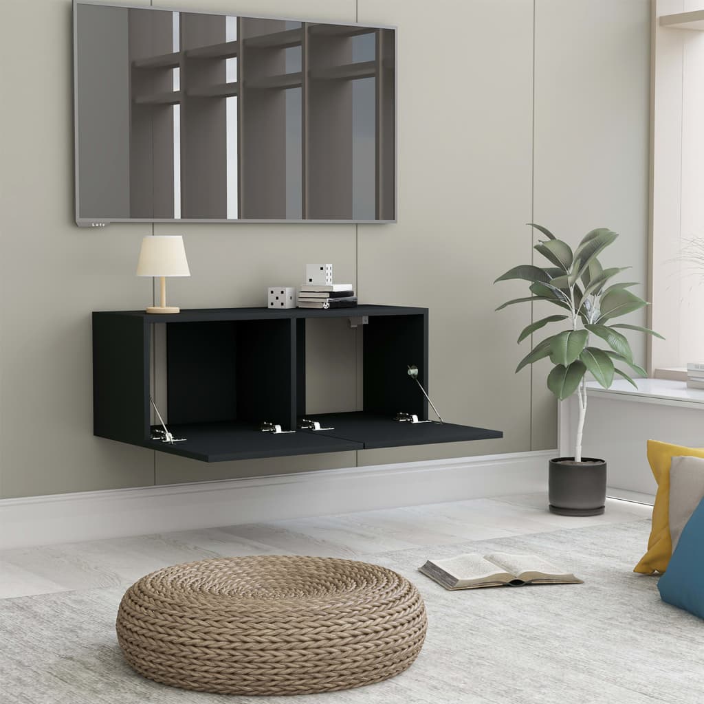 TV Cabinet Black 80x30x30 cm Chipboard