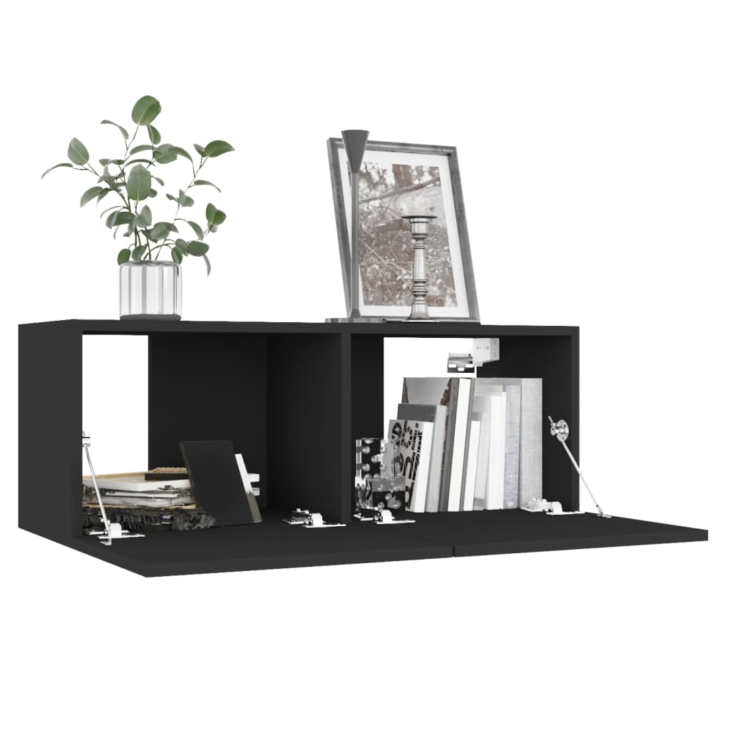 TV Cabinet Black 80x30x30 cm Chipboard