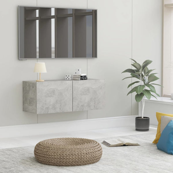  TV Cabinet Concrete Grey 80x30x30 cm Chipboard