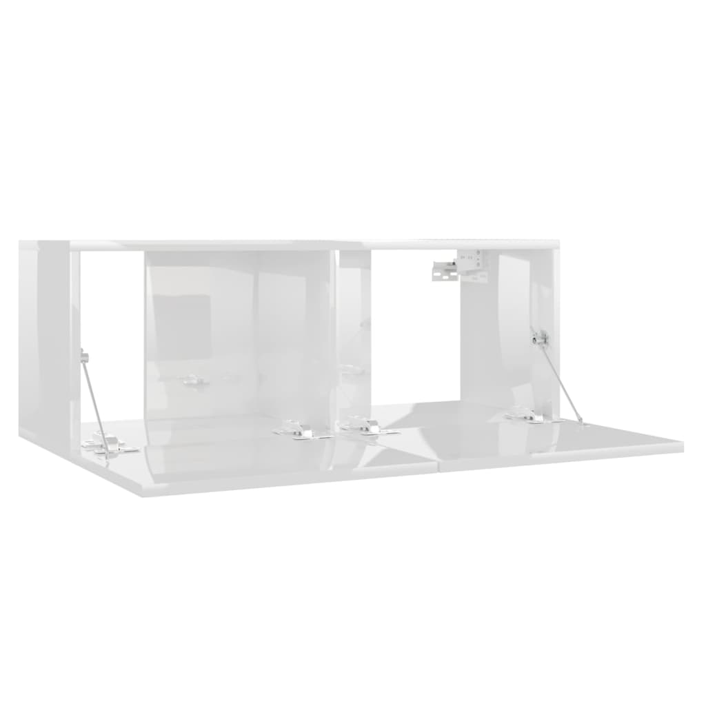 TV Cabinet High Gloss White 80x30x30 cm Chipboard