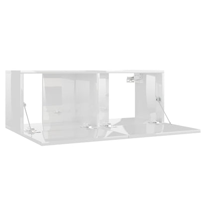 TV Cabinet High Gloss White 80x30x30 cm Chipboard
