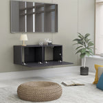TV Cabinet High Gloss Grey 80x30x30 cm Chipboard
