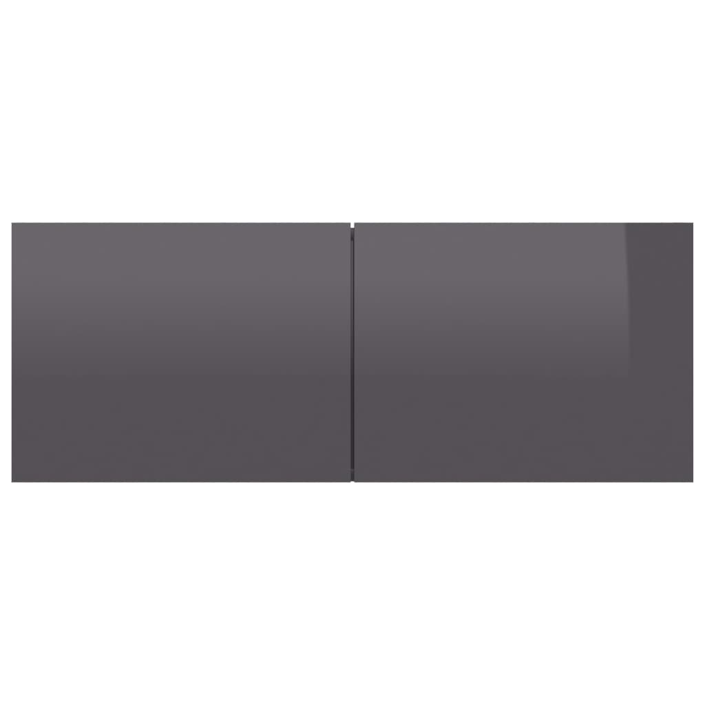 TV Cabinet High Gloss Grey 80x30x30 cm Chipboard