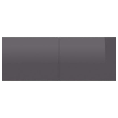 TV Cabinet High Gloss Grey 80x30x30 cm Chipboard