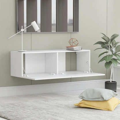 Floating TV Cabinet Wall Mounted White 100cm | HomeAndLiving