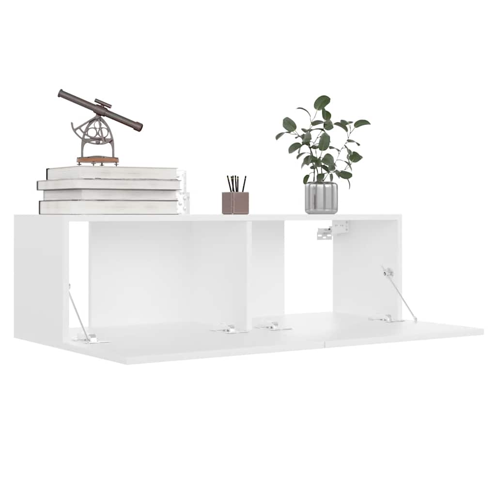 Floating TV Cabinet Wall Mounted White 100cm | HomeAndLiving