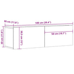 Floating TV Cabinet Wall Mounted White 100cm | HomeAndLiving