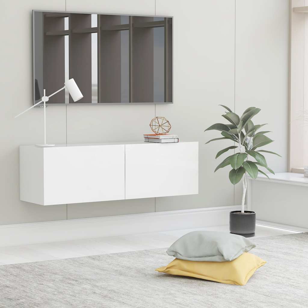 Floating TV Cabinet Wall Mounted White 100cm | HomeAndLiving