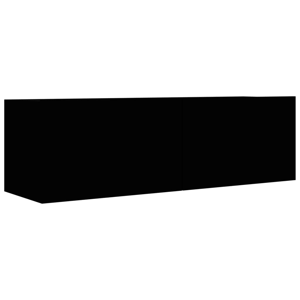 TV Cabinet Black Engineered Wood - 100×30×30cm