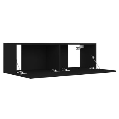 TV Cabinet Black Engineered Wood - 100×30×30cm