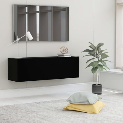 TV Cabinet Black Engineered Wood - 100×30×30cm