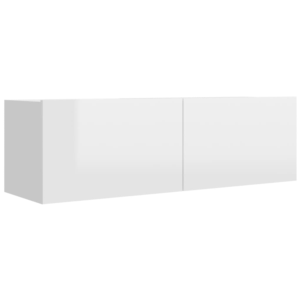 TV Cabinet High Gloss White 100x30x30 cm Chipboard