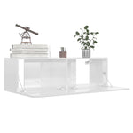 TV Cabinet High Gloss White Engineered Wood