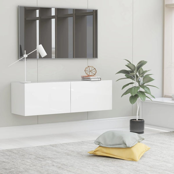  TV Cabinet High Gloss White Engineered Wood