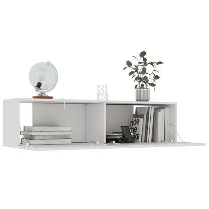 TV Cabinet White Engineered Wood - 120×30×30cm