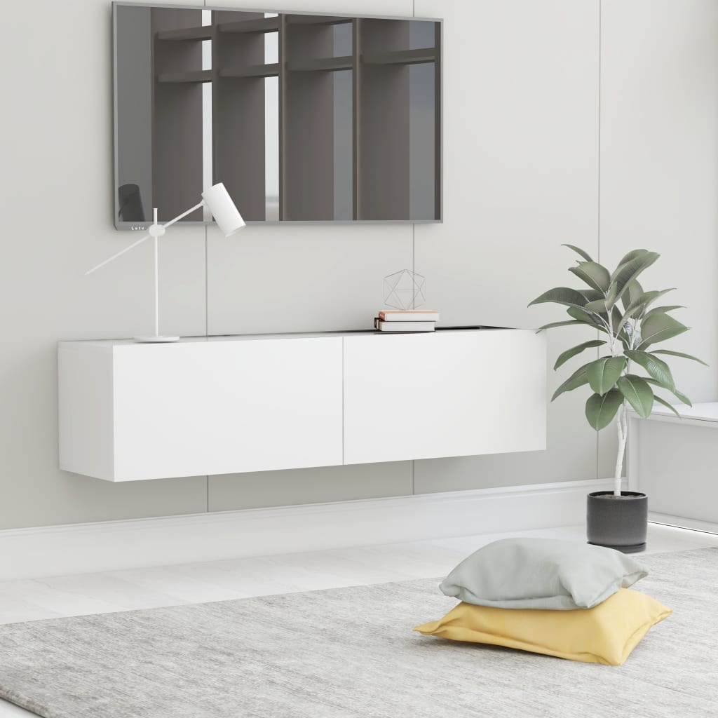 TV Cabinet White Engineered Wood - 120×30×30cm